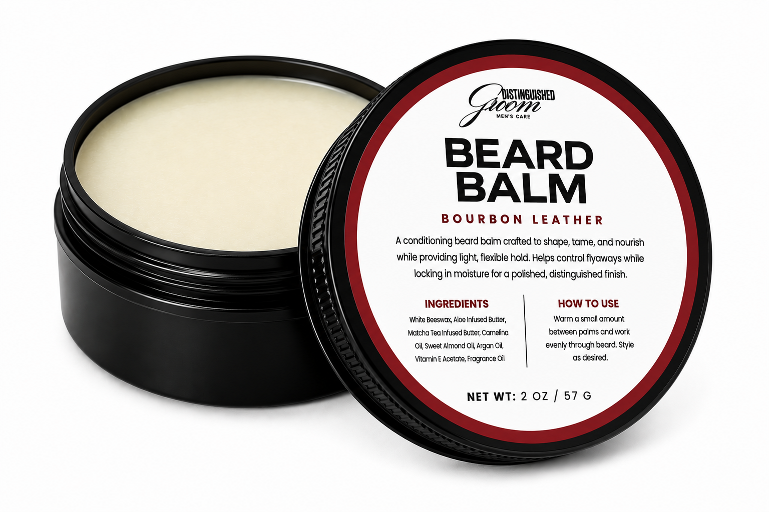 BEARD BALM — BOURBON LEATHER